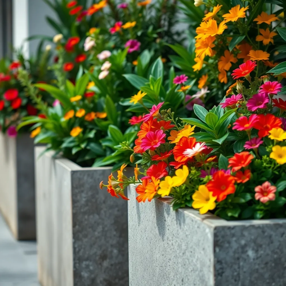 Co posadzić w betonowych donicach