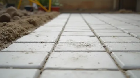 Układanie płyt tarasowych na suchym betonie