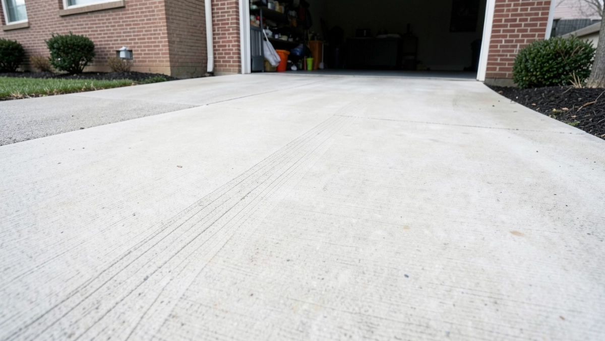 Podjazd z betonu szczotkowanego